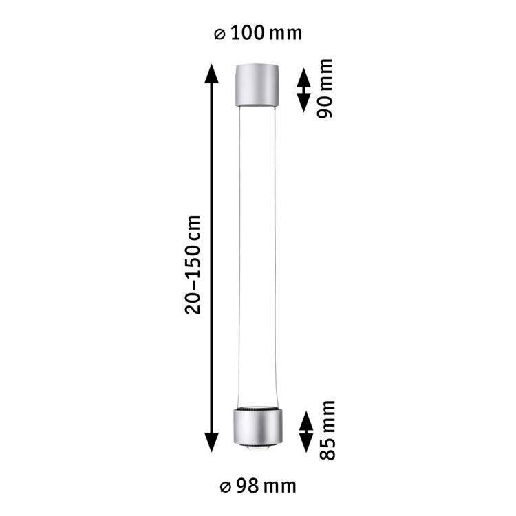Paulmann Pendel Aldan Hochvolt-Schienensystem-Leuchte URail LED Chrom (matt), Schwarz