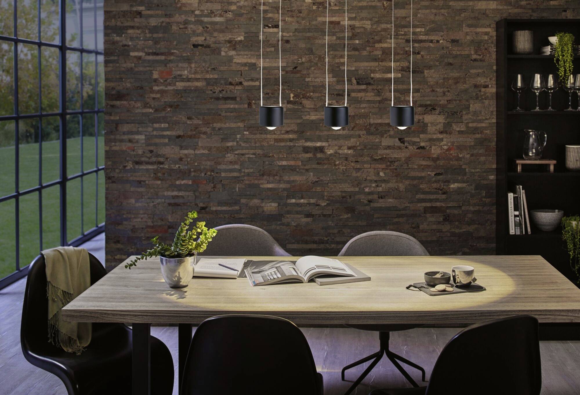 Paulmann Pendel Aldan Hochvolt-Schienensystem-Leuchte URail LED Schwarz (matt), Schwarz