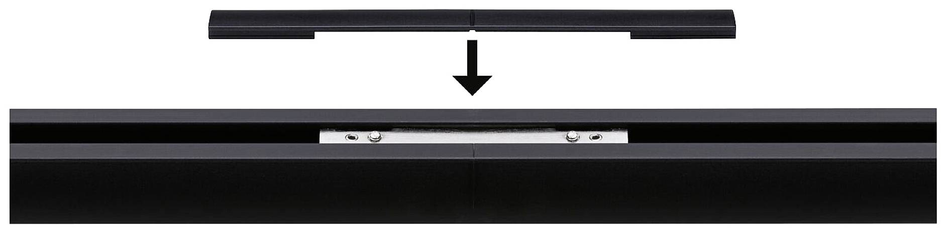 Paulmann Cover Connector-Inlay 95554 Hochvolt-Schienensystem-Komponente Abdeckschiene Schwarz, Transparent