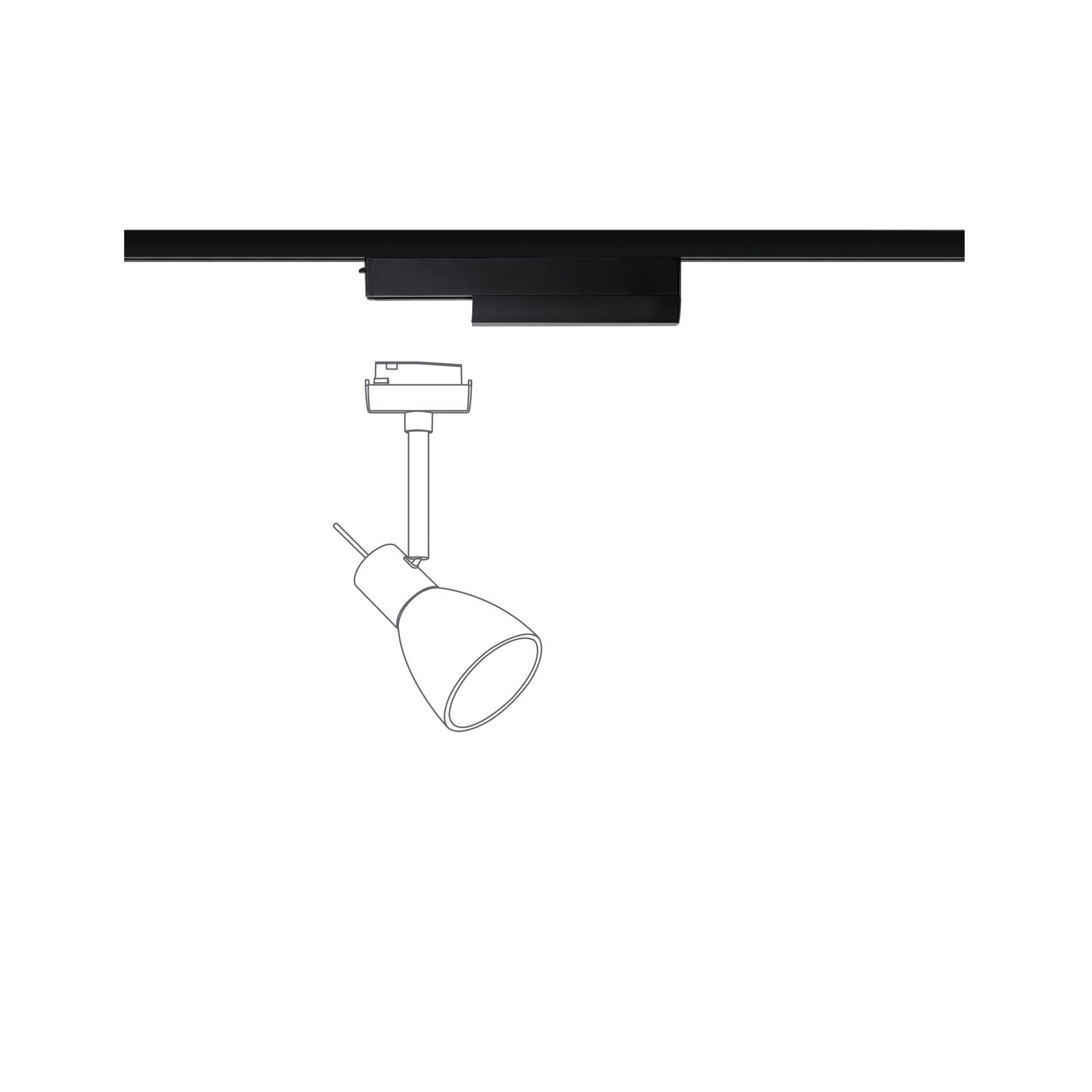 Paulmann ZB Adapter 95524 Hochvolt-Schienensystem-Komponente Spotadapter (appgesteuert) Schwarz (matt)