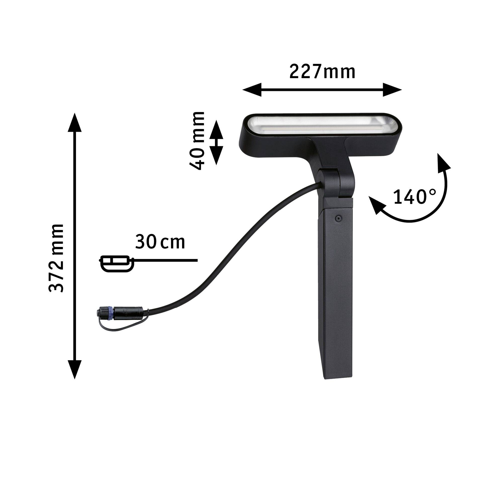 Paulmann Spot ITO horizontal 94544 Beleuchtungssystem Plug & Shine LED-Gartenstrahler LED 6W Warmweiß Anthrazit
