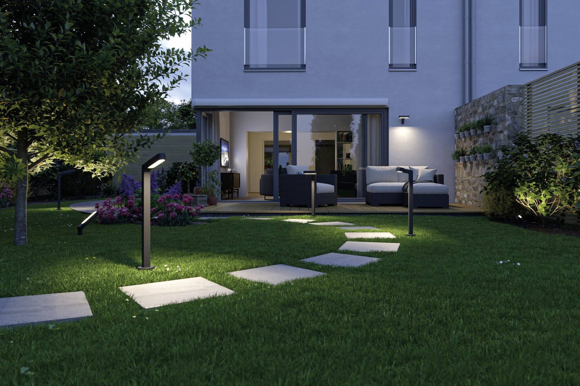Paulmann Spot ITO vertikal 94545 Beleuchtungssystem Plug & Shine LED-Gartenstrahler LED 6W Warmweiß Anthrazit