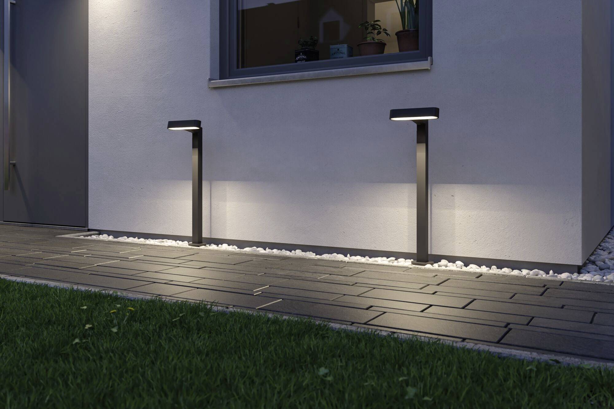 Paulmann Poller ITO horizontal 94546 Beleuchtungssystem Plug & Shine LED-Gartenstrahler LED 6W Warmweiß Anthrazit