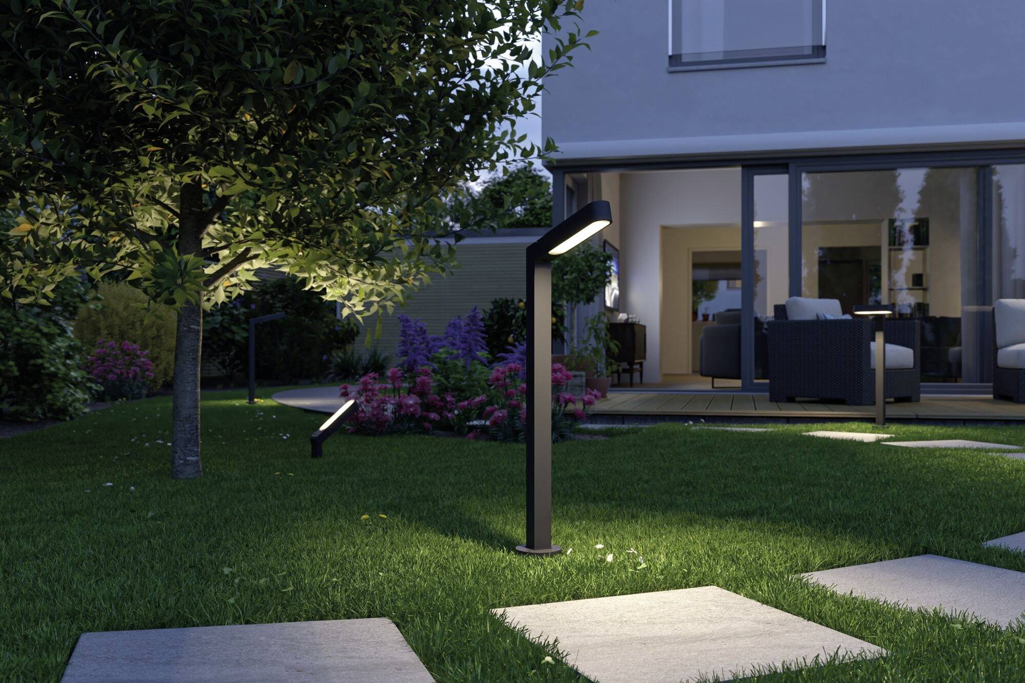 Paulmann Poller ITO vertikal 94547 Beleuchtungssystem Plug & Shine LED-Gartenstrahler LED 6W Warmweiß Anthrazit