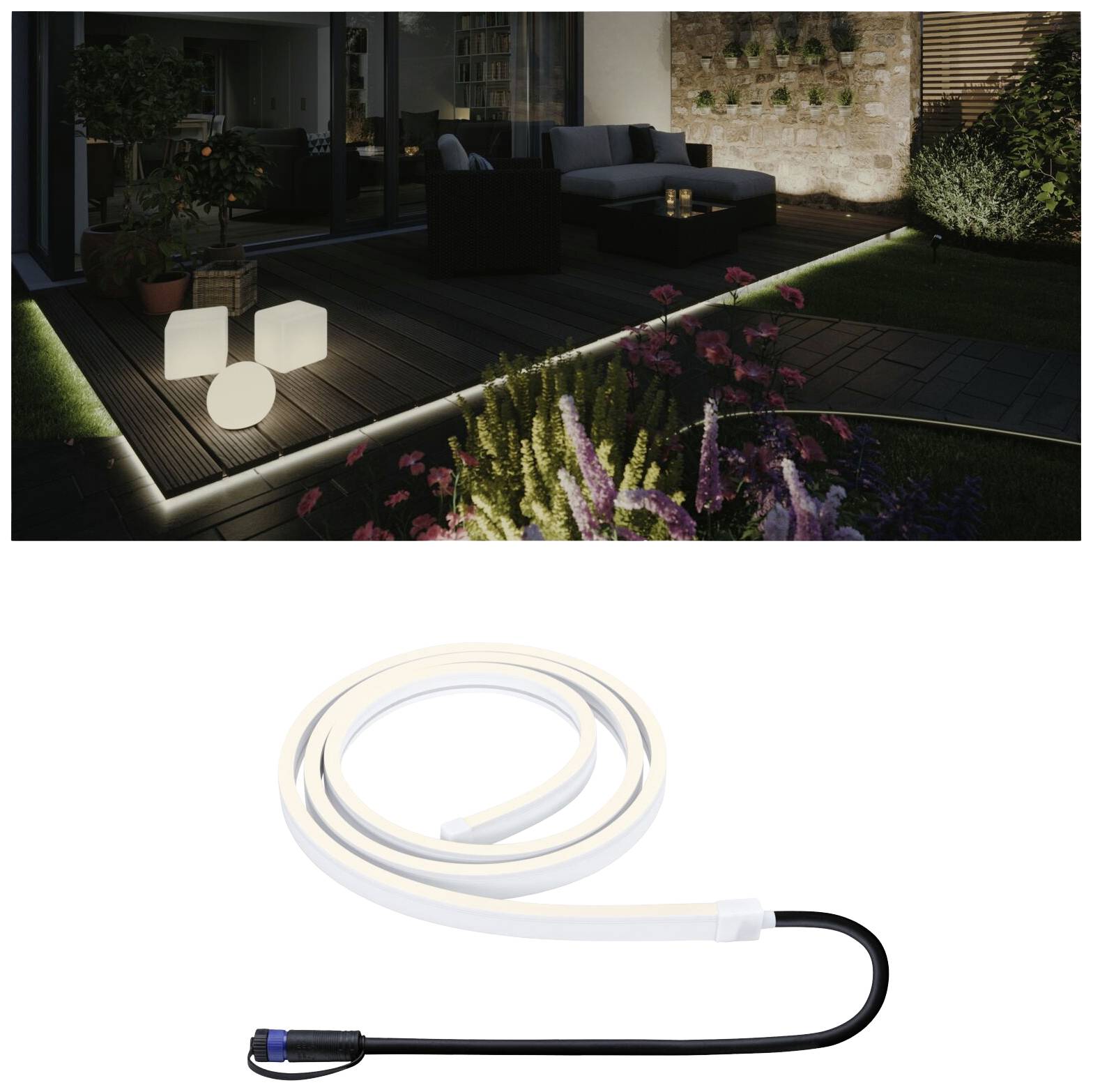 Paulmann Stripe Smooth 94679 Beleuchtungssystem Plug & Shine LED-Streifen LED 12W Warmweiß Schwarz