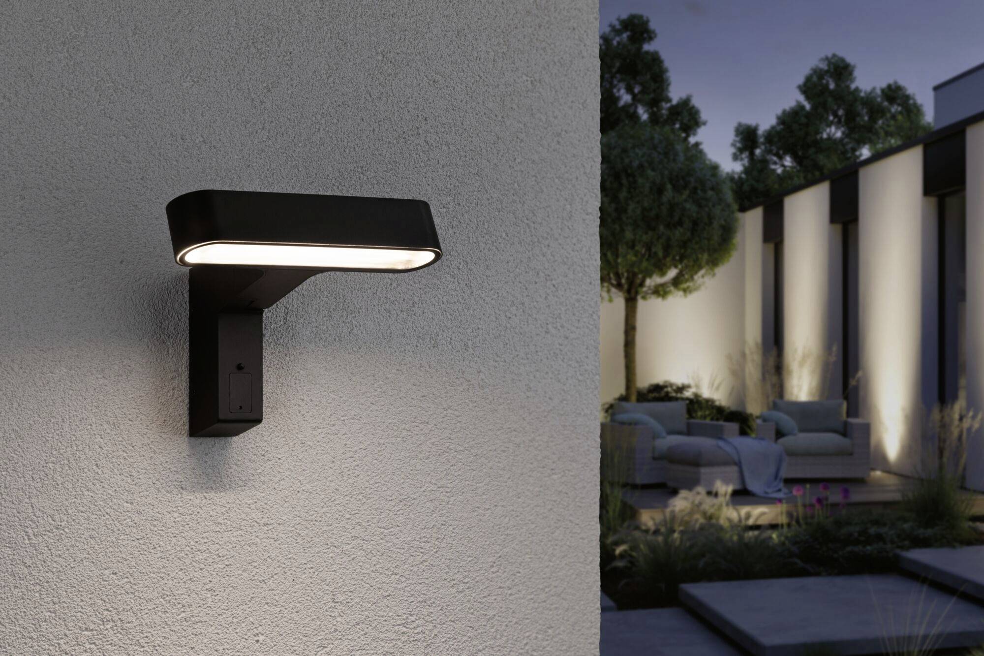 Paulmann House ITO horizontal 94548 Beleuchtungssystem GEV - Licht im Garten LED-Wandleuchte LED 6W Warmweiß Anthrazit