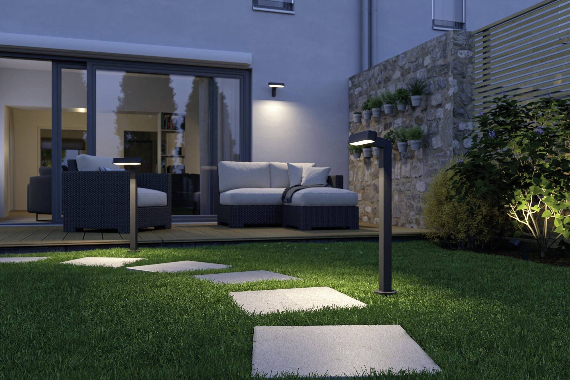 Paulmann House ITO horizontal 94548 Beleuchtungssystem GEV - Licht im Garten LED-Wandleuchte LED 6W Warmweiß Anthrazit