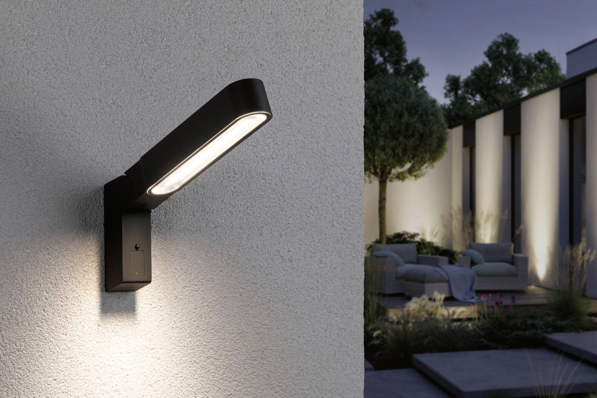 Paulmann House ITO vertikal 94549 Beleuchtungssystem GEV - Licht im Garten LED-Wandleuchte LED 6W Warmweiß Anthrazit