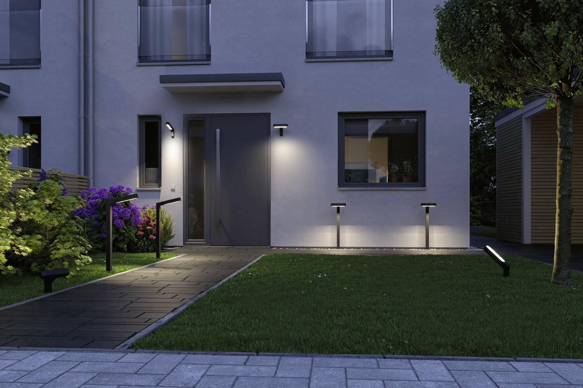 Paulmann House ITO vertikal 94549 Beleuchtungssystem GEV - Licht im Garten LED-Wandleuchte LED 6W Warmweiß Anthrazit