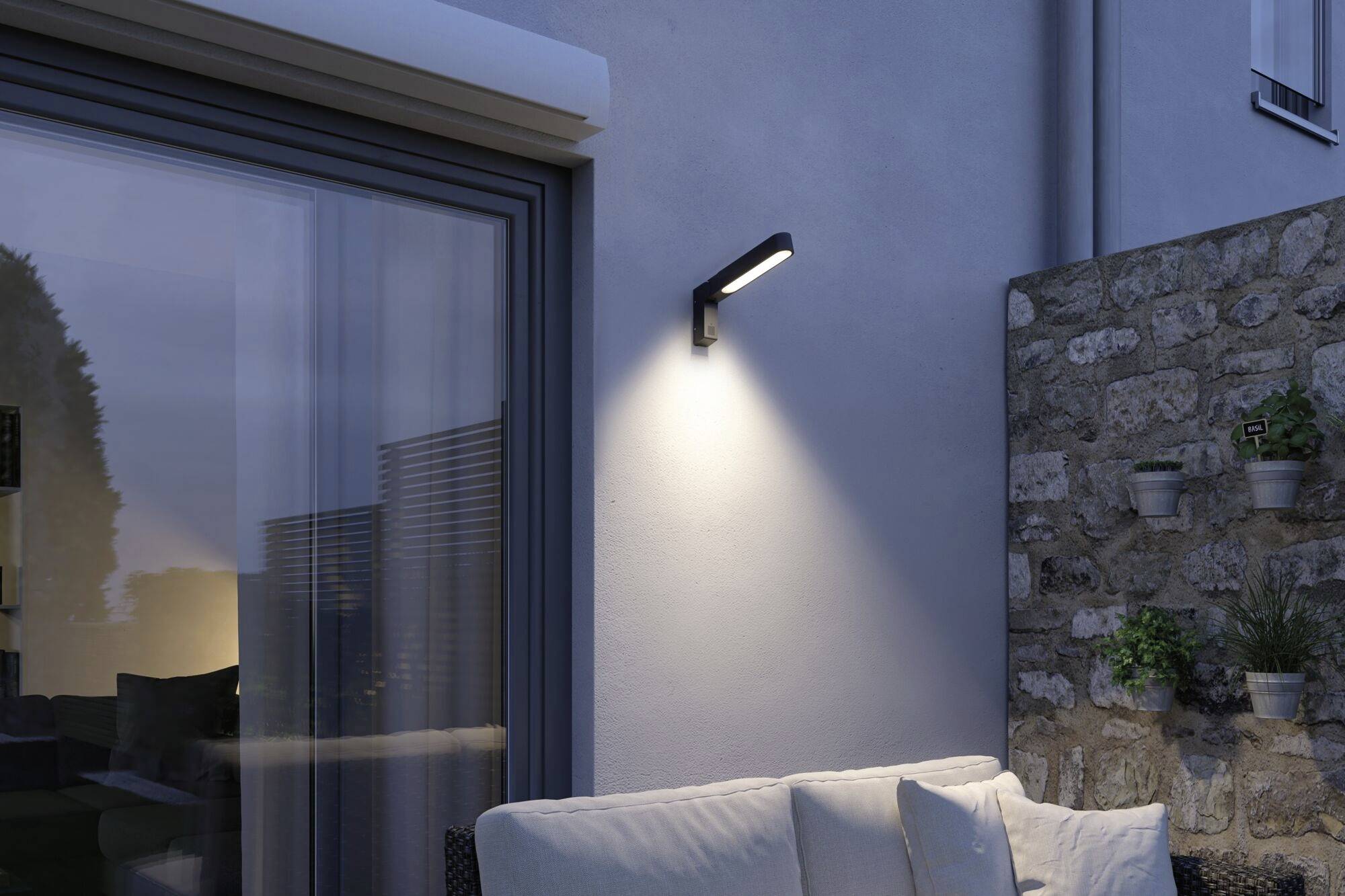 Paulmann House ITO vertikal 94549 Beleuchtungssystem GEV - Licht im Garten LED-Wandleuchte LED 6W Warmweiß Anthrazit