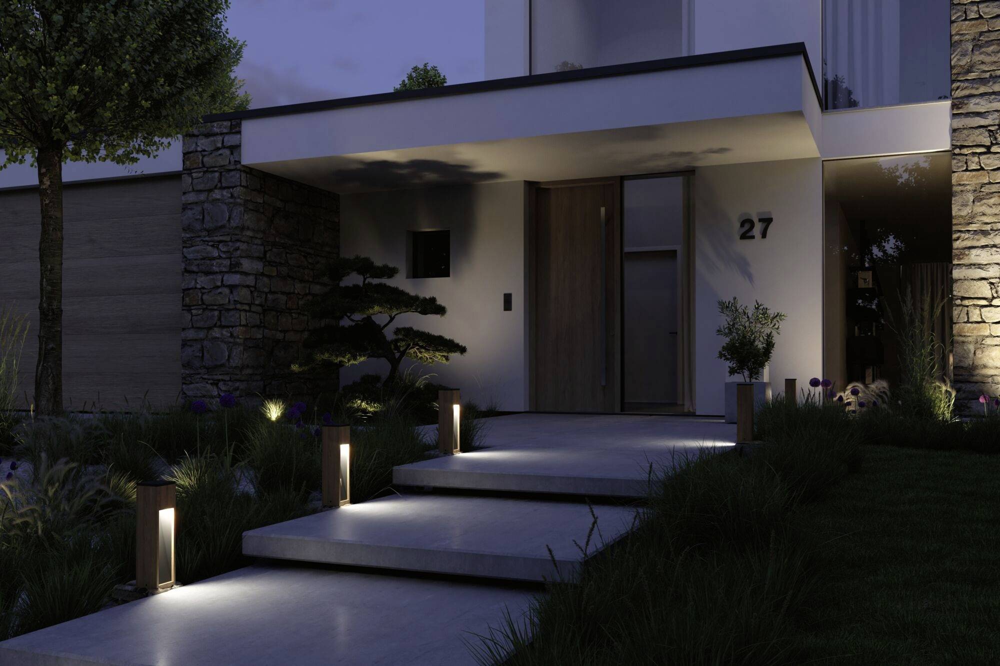 Paulmann 94677 Poller Trabia 40 LED-Außenstandleuchte LED GU10 3.5W Holz