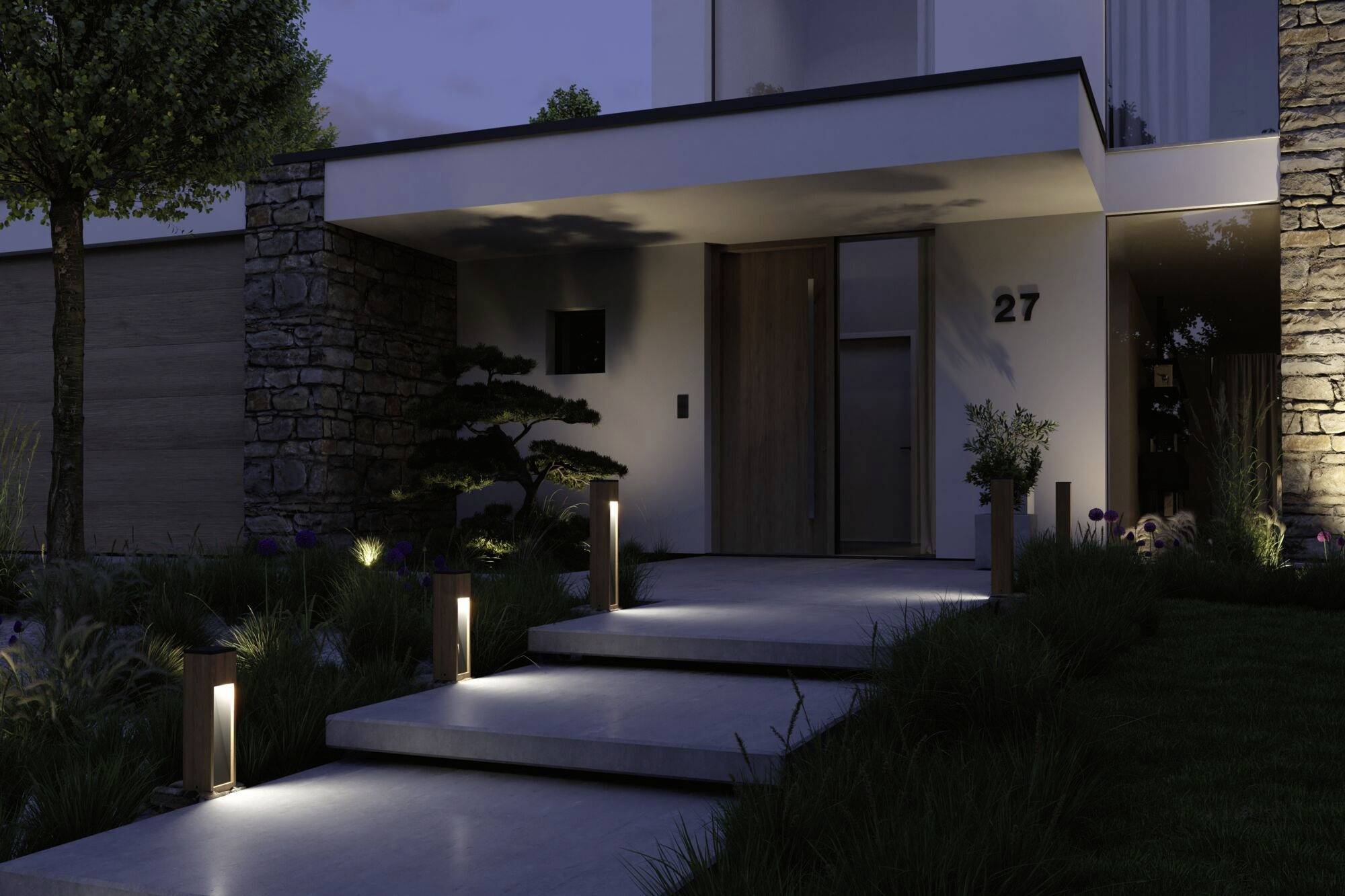 Paulmann 94677 Poller Trabia 40 LED-Außenstandleuchte LED GU10 3.5W Holz