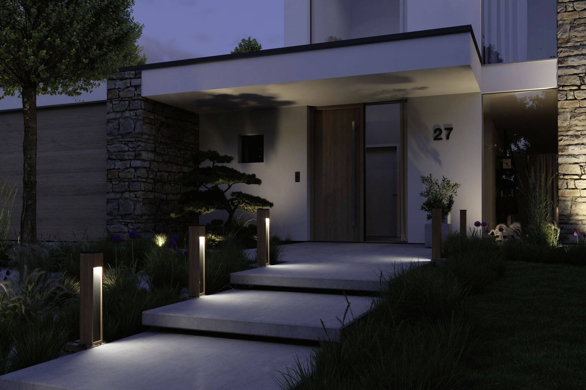 Paulmann 94678 Poller Trabia 60 LED-Außenstandleuchte LED GU10 3.5W Holz