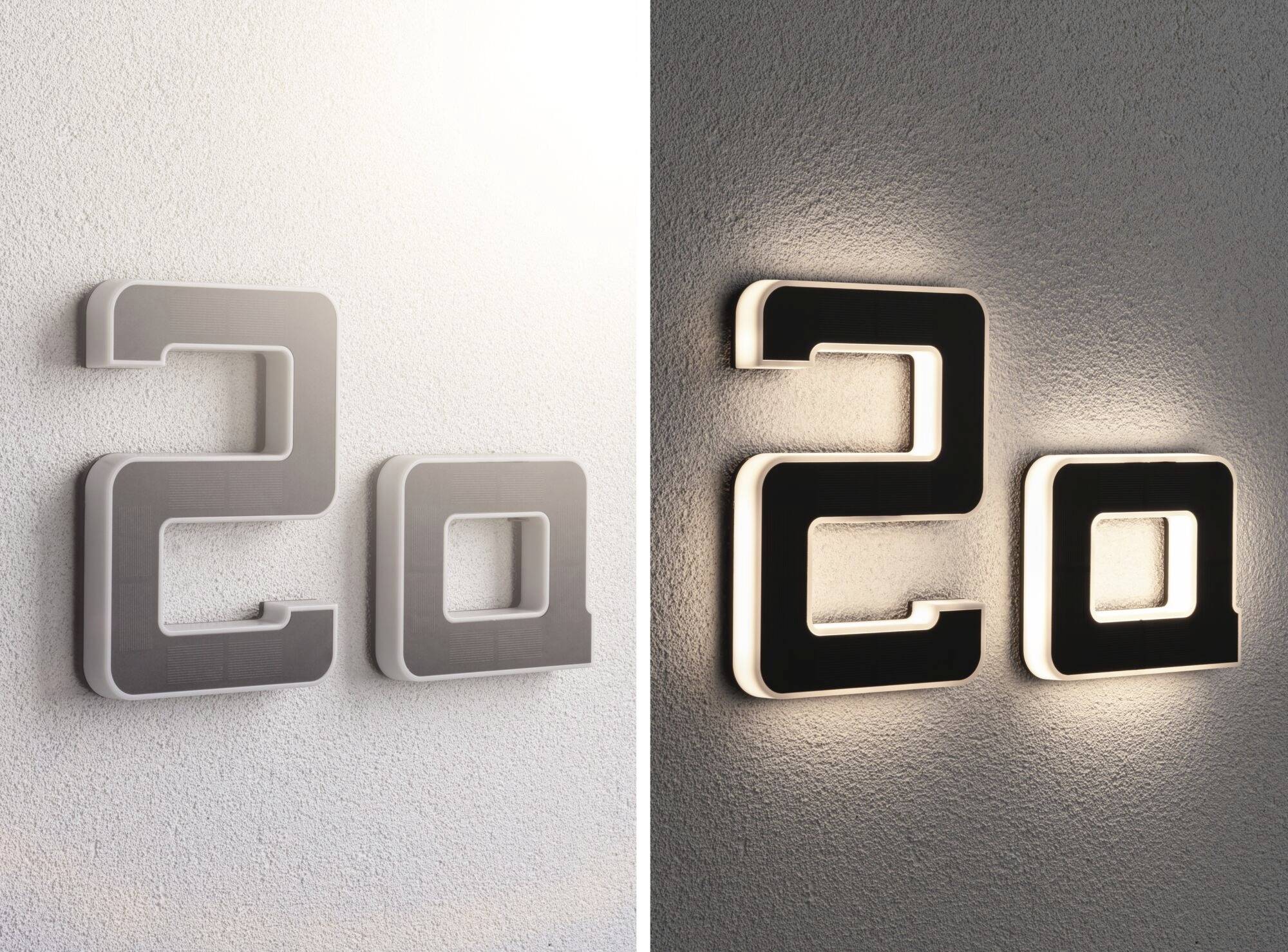 Paulmann 94650 Solar Hausnummer a Solar-Hausnummernleuchte Warmweiß Schwarz