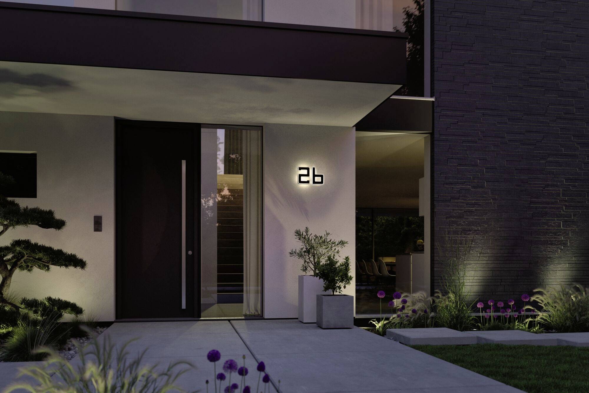 Paulmann 94651 Solar Hausnummer b Solar-Hausnummernleuchte Warmweiß Schwarz