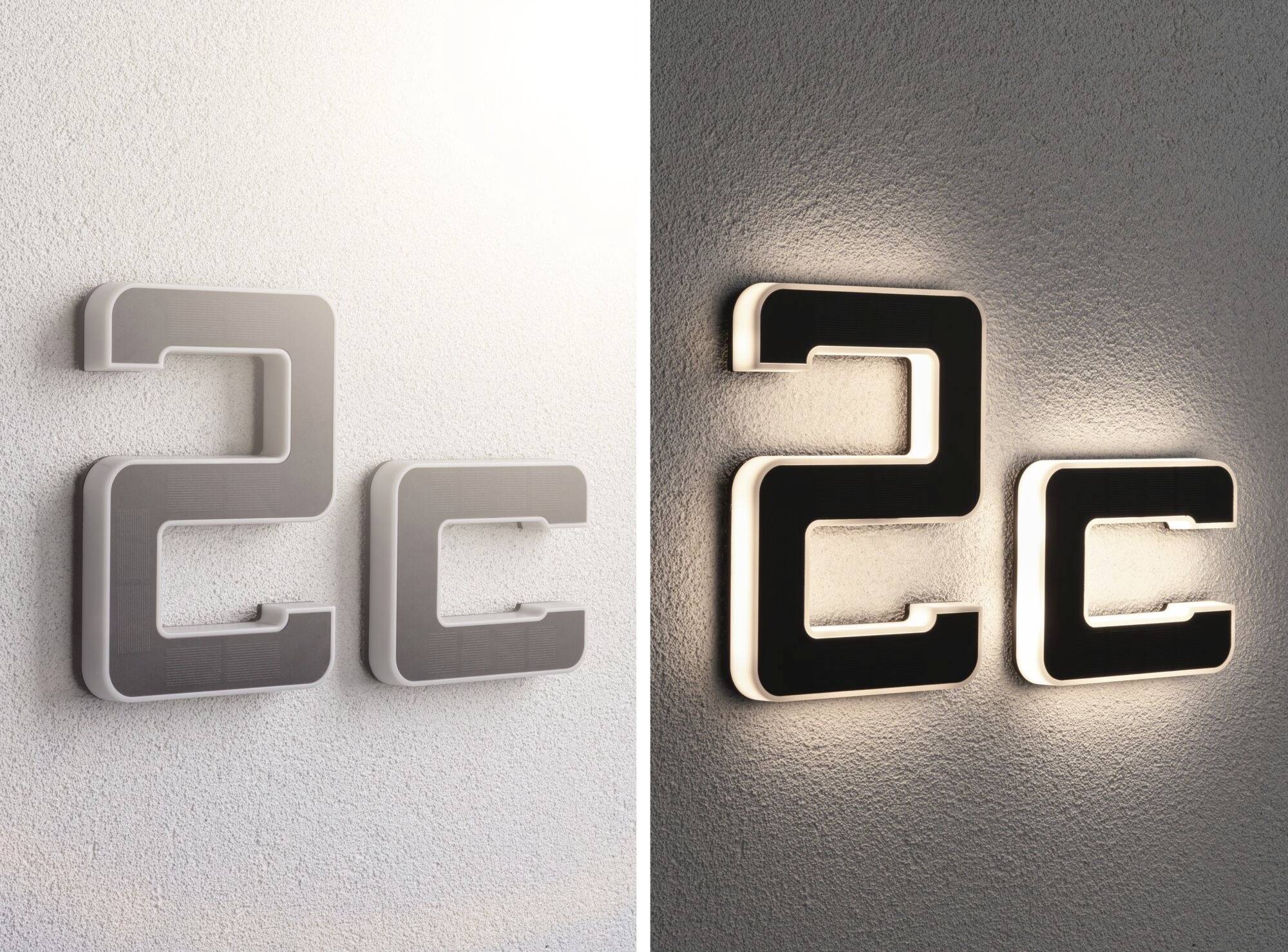 Paulmann 94652 Solar Hausnummer c Solar-Hausnummernleuchte Warmweiß Schwarz