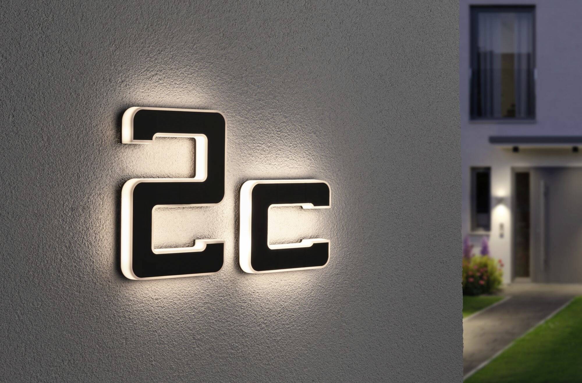 Paulmann 94652 Solar Hausnummer c Solar-Hausnummernleuchte Warmweiß Schwarz