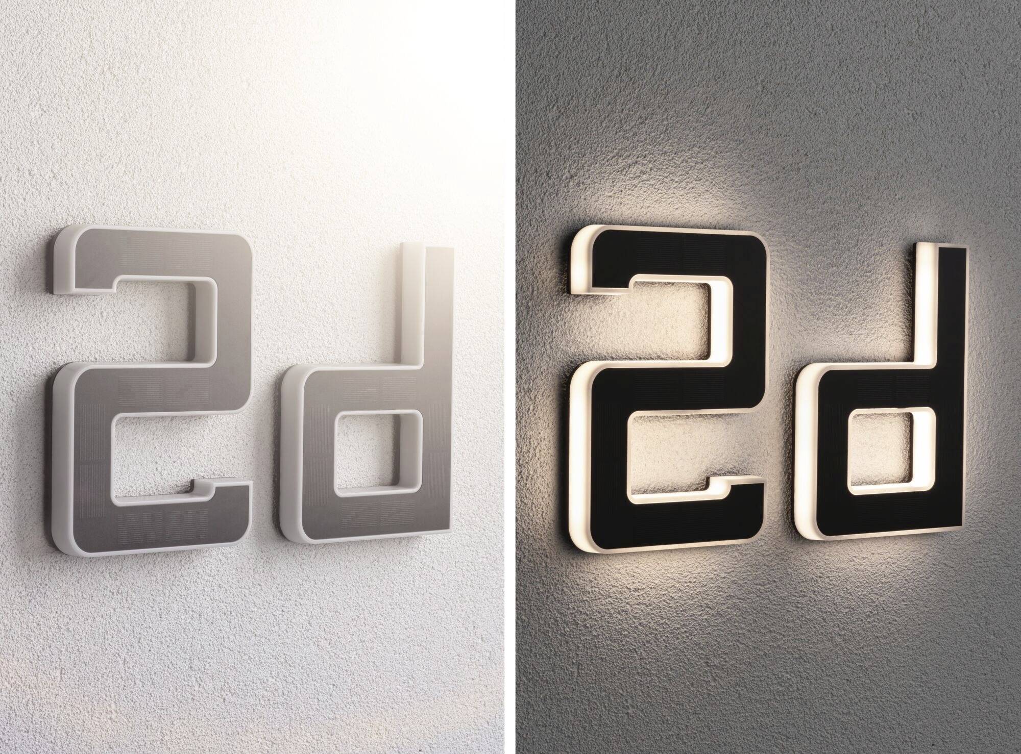 Paulmann 94653 Solar Hausnummer d Solar-Hausnummernleuchte Warmweiß Schwarz