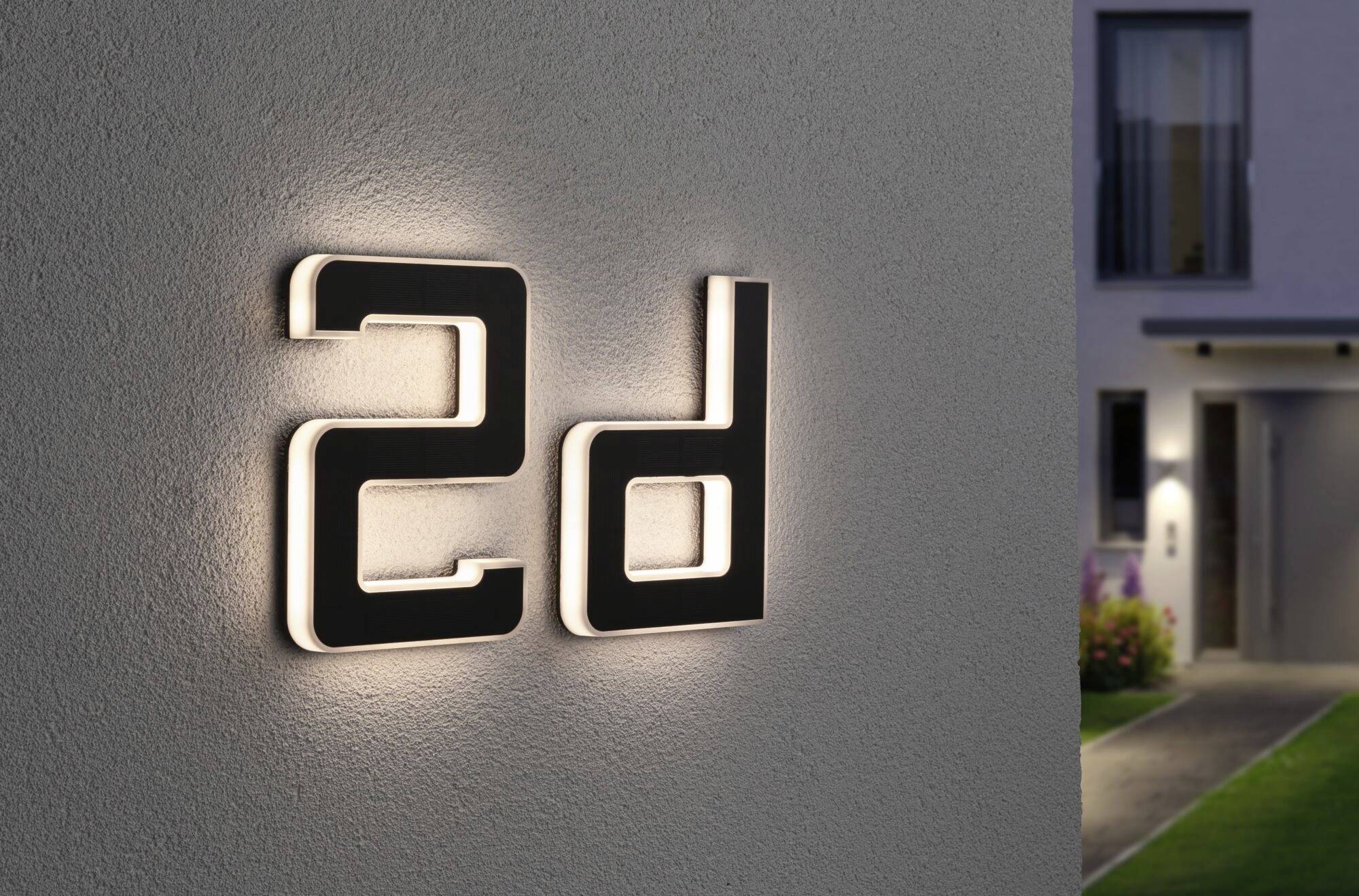 Paulmann 94653 Solar Hausnummer d Solar-Hausnummernleuchte Warmweiß Schwarz