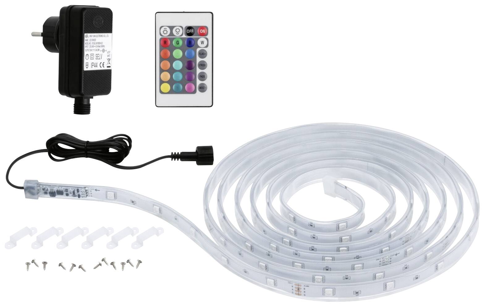 Paulmann Outdoor Stripe Set 3m 78891 LED-Streifen-Komplettset mit Stecker 24V 3m RGB 1 Set