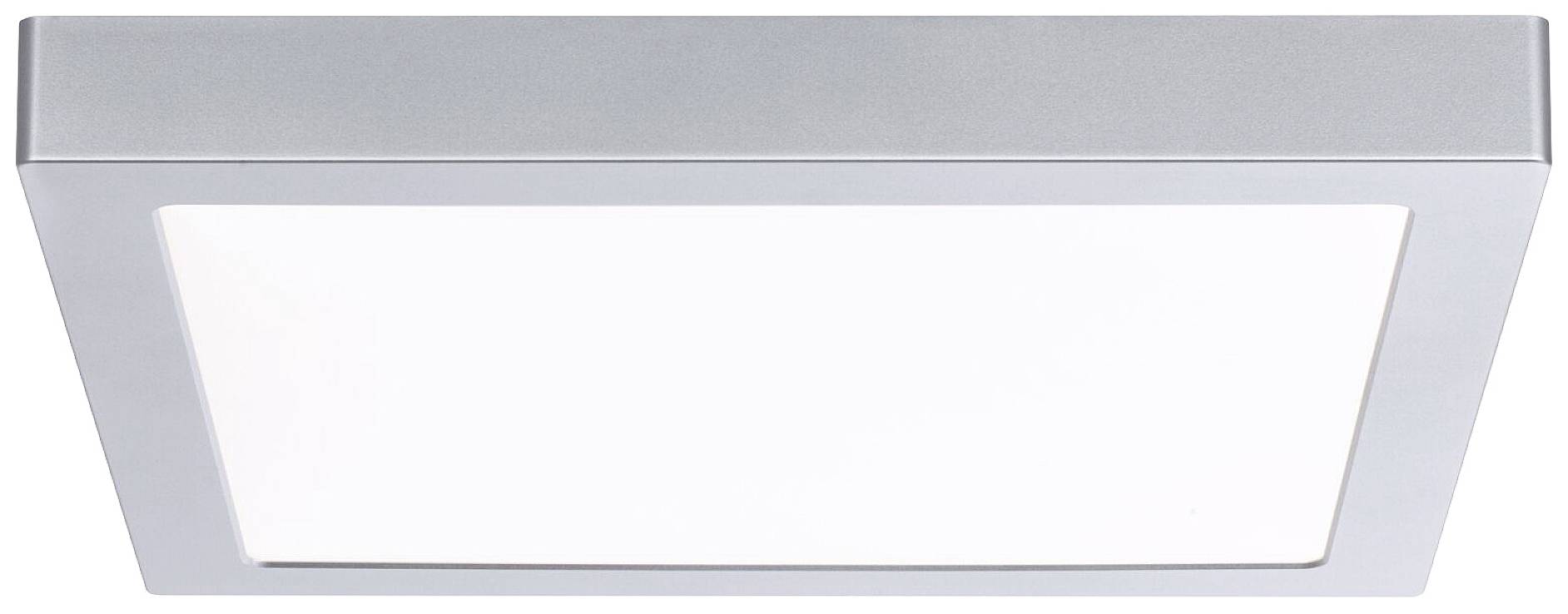 Ein rechteckiges, silbernes LED-Panel zeigt gleichmäßiges, blendfreies Licht für moderne Innenbeleuchtung.