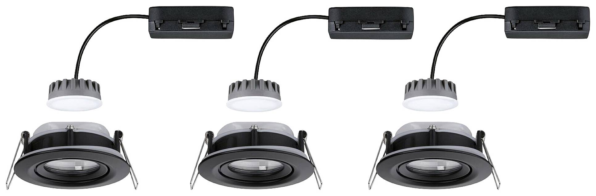 Paulmann 93082 Set Nova Plus LED-Einbauleuchte LED 6W Schwarz