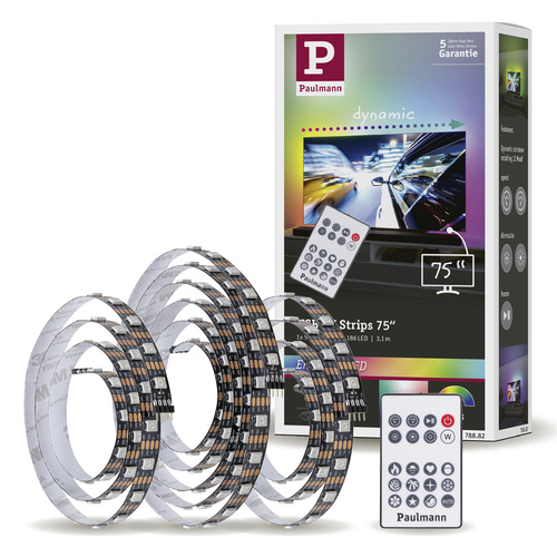 Paulmann TV Strips 75 Zoll 78882 LED-Streifen-Basisset mit USB-Anschluss 5V 3.1m RGB