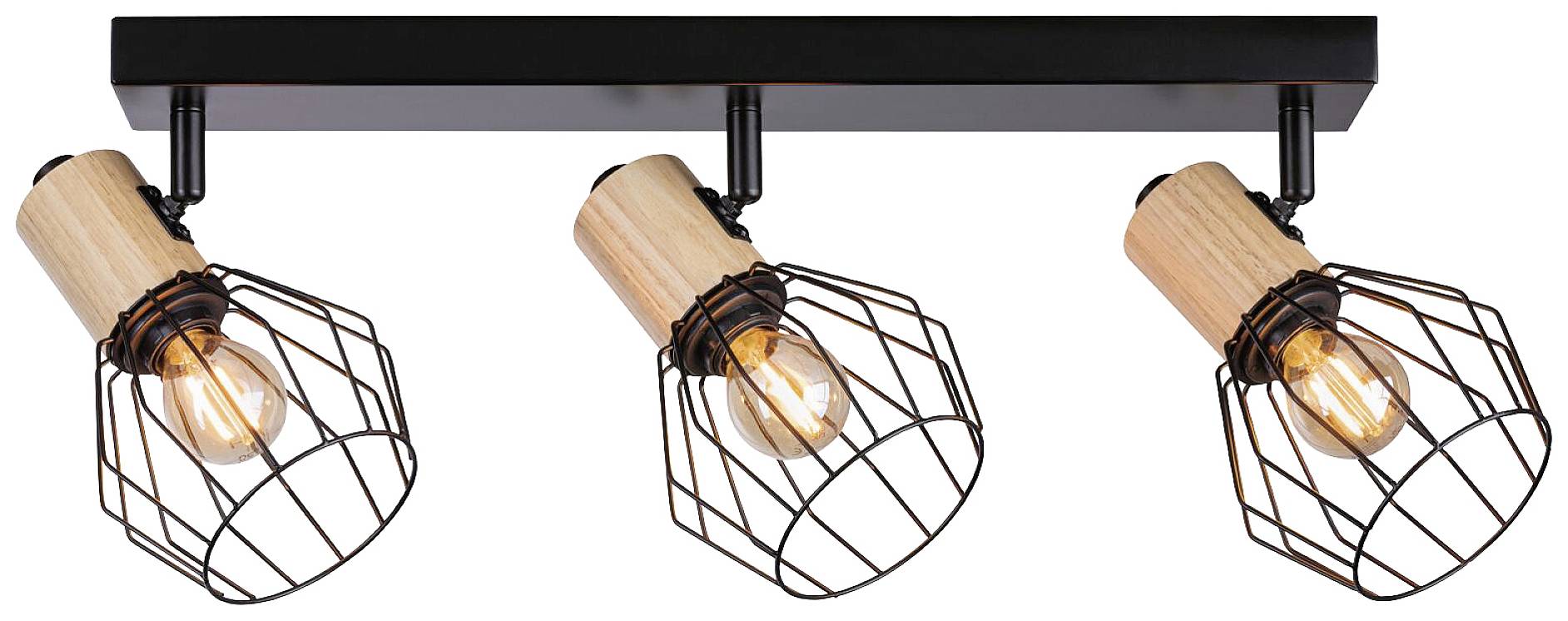 Paulmann Lanka 66768 Wandstrahler E14 Schwarz, Holz (hell)