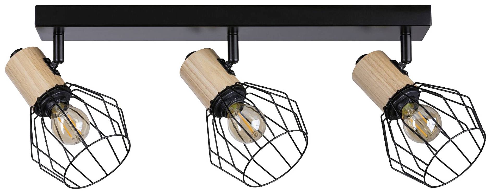 Paulmann Lanka 66768 Wandstrahler E14 Schwarz, Holz (hell)