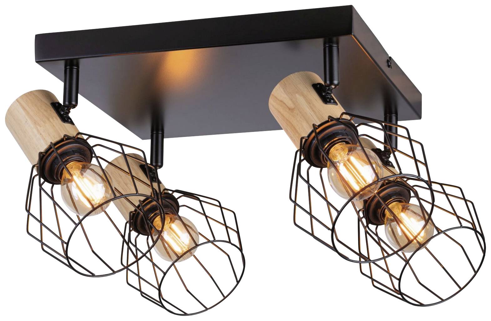 Paulmann Lanka 66769 Wandstrahler E14 Schwarz, Holz (hell)