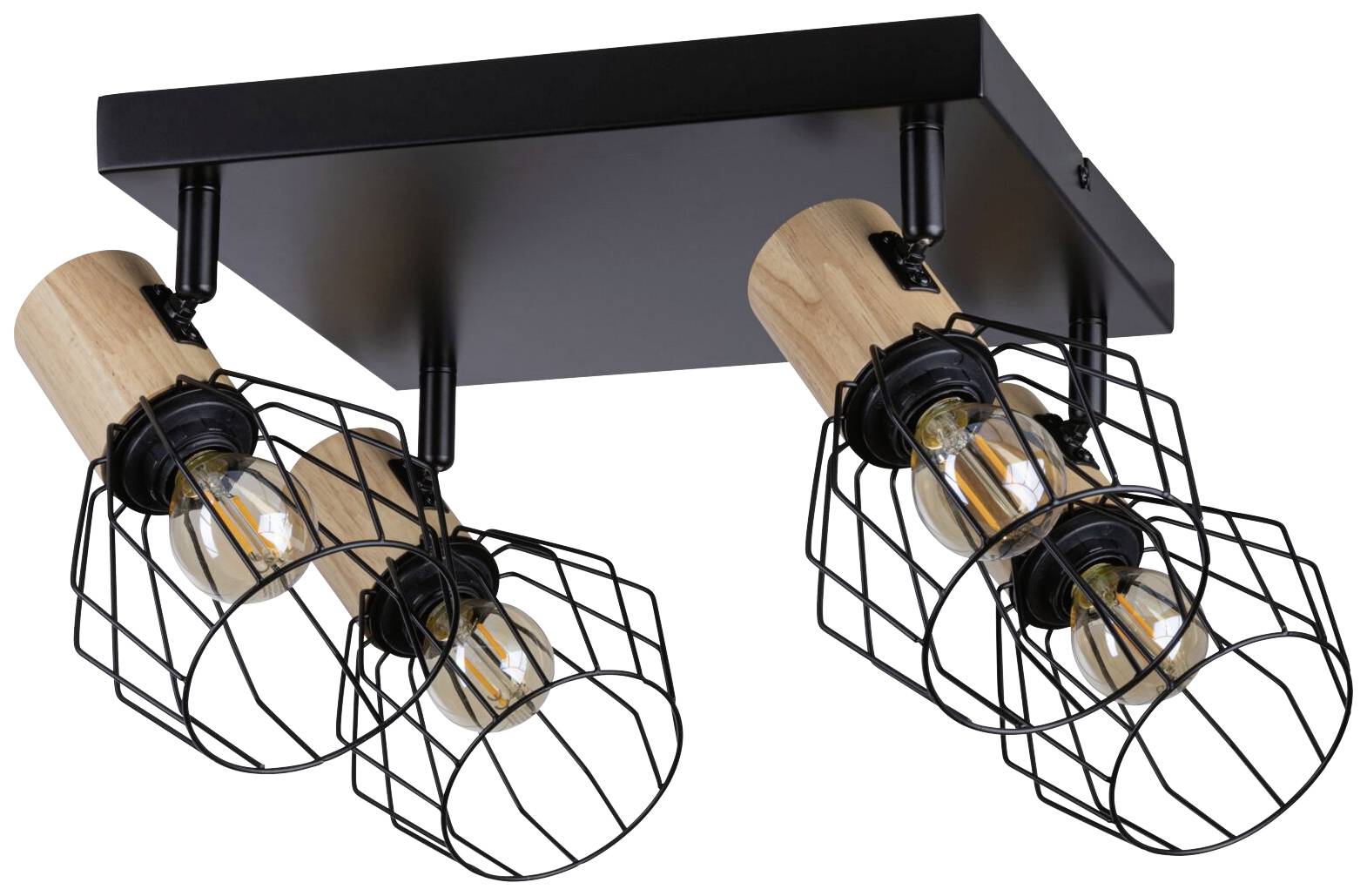 Paulmann Lanka 66769 Wandstrahler E14 Schwarz, Holz (hell)