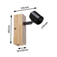 Paulmann Arvid 66770 Wandstrahler E27 Schwarz, Holz (hell) Paulmann Arvid 66770 Wandstrahler E27 Schwarz, Holz (hell)