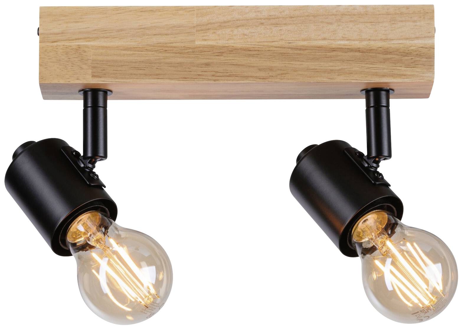 Paulmann Arvid 66771 Wandstrahler E27 Schwarz, Holz (hell)