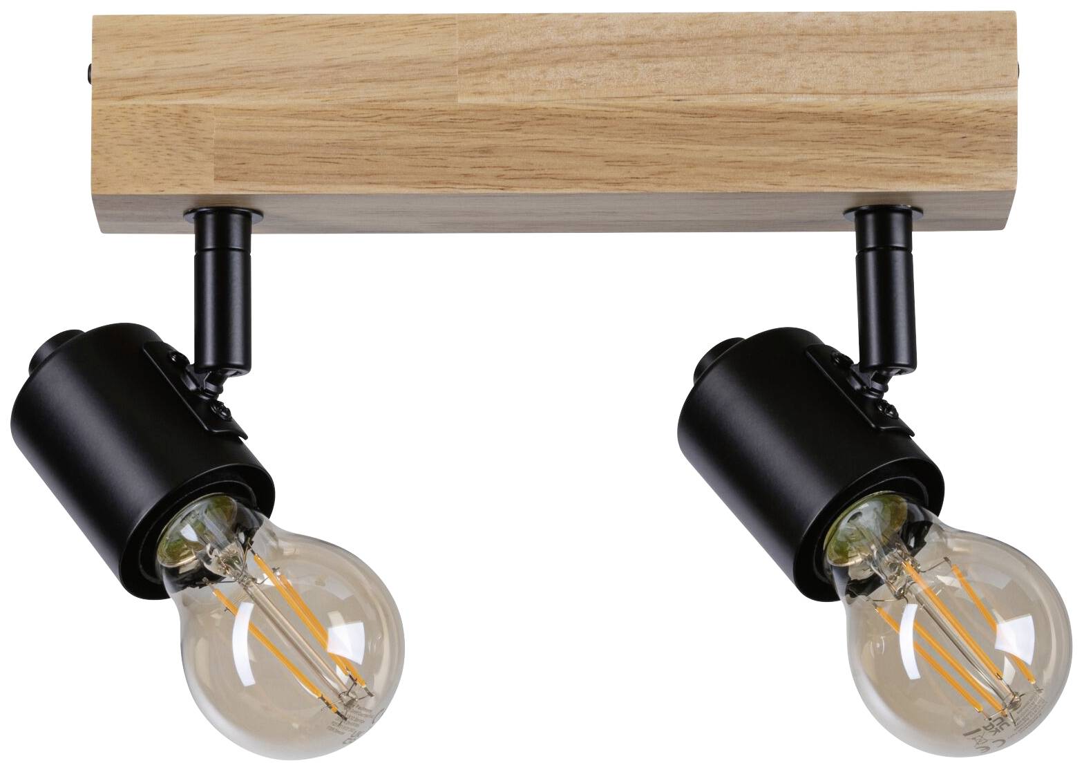 Paulmann Arvid 66771 Wandstrahler E27 Schwarz, Holz (hell)