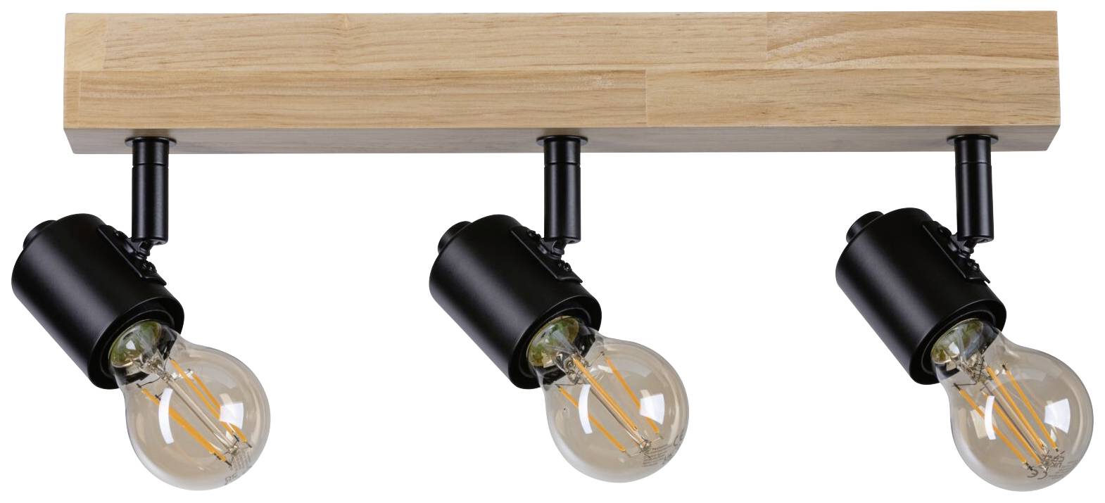 Paulmann Arvid 66772 Wandstrahler E27 Schwarz, Holz (hell)