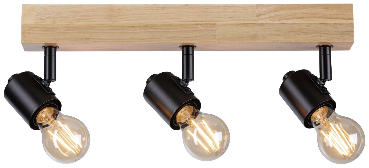 Paulmann Arvid 66772 Wandstrahler E27 Schwarz, Holz (hell)