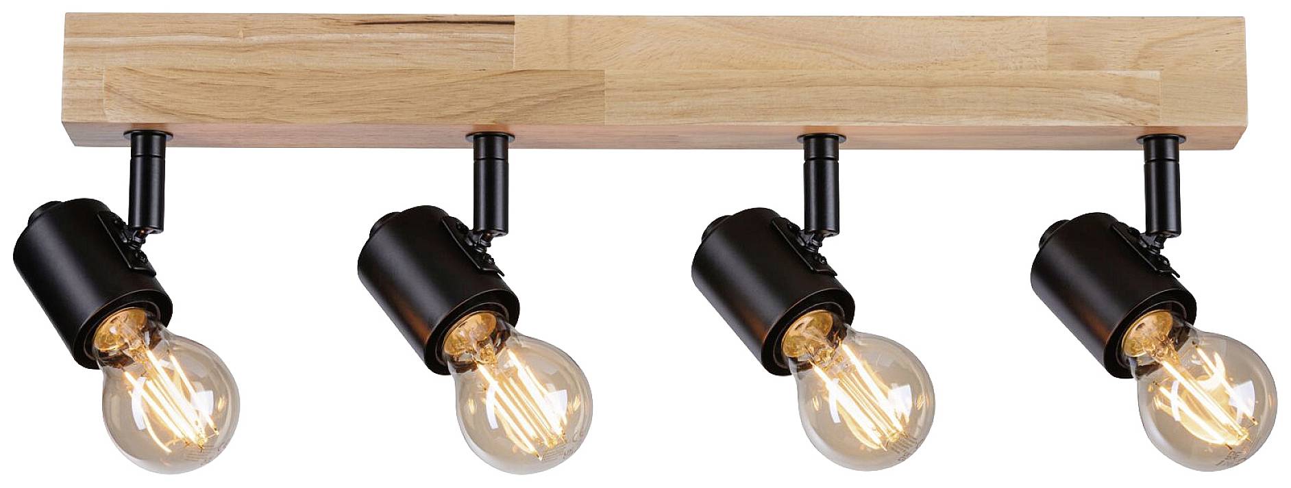 Paulmann Arvid 66773 Wandstrahler E27 Schwarz, Holz (hell)