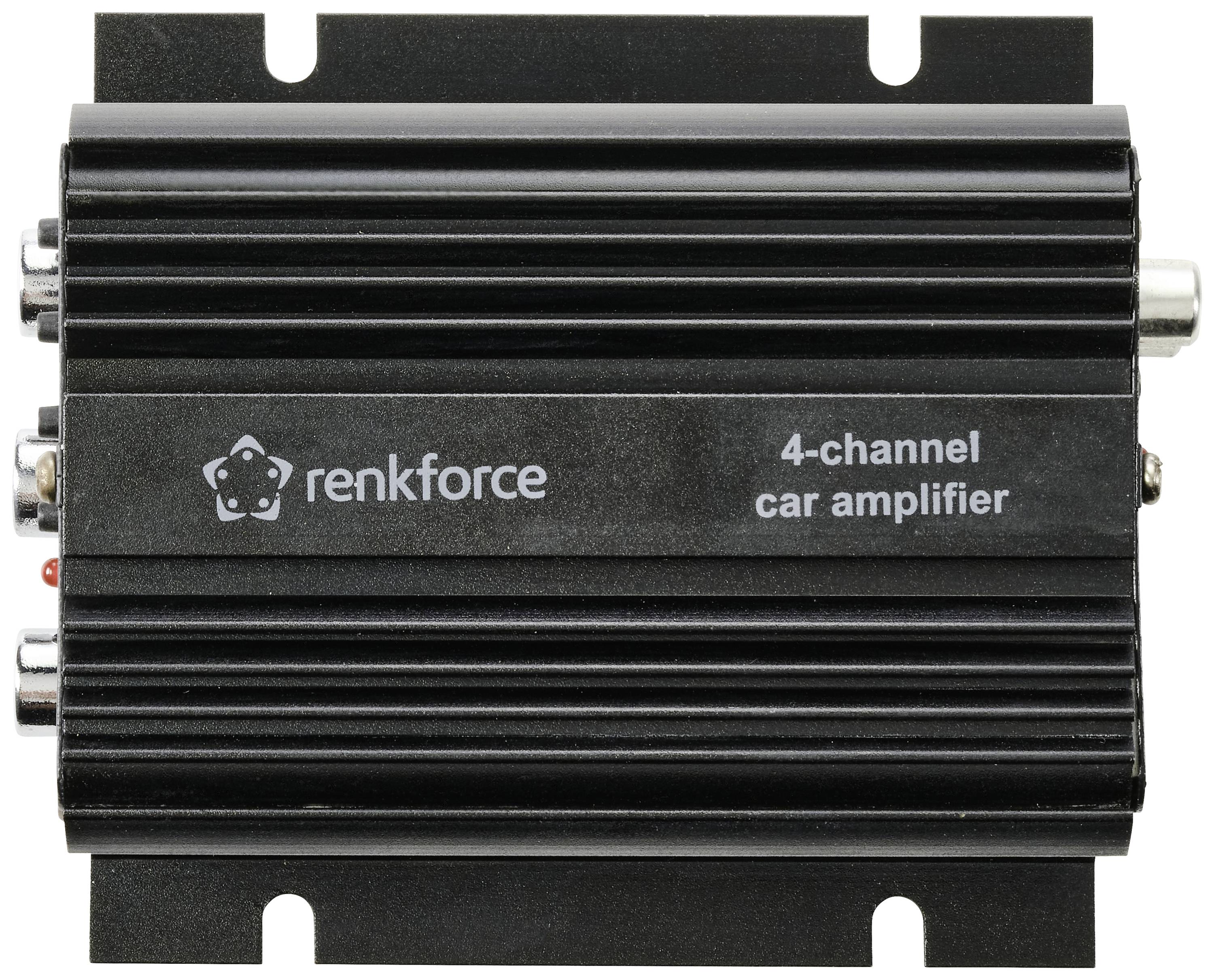 Renkforce RF-CMP-204 4-Kanal Endstufe 200 W Bluetooth®-/USB-Audiowiedergabe, Lautstärke-/Bass-/Höhen-Regelung