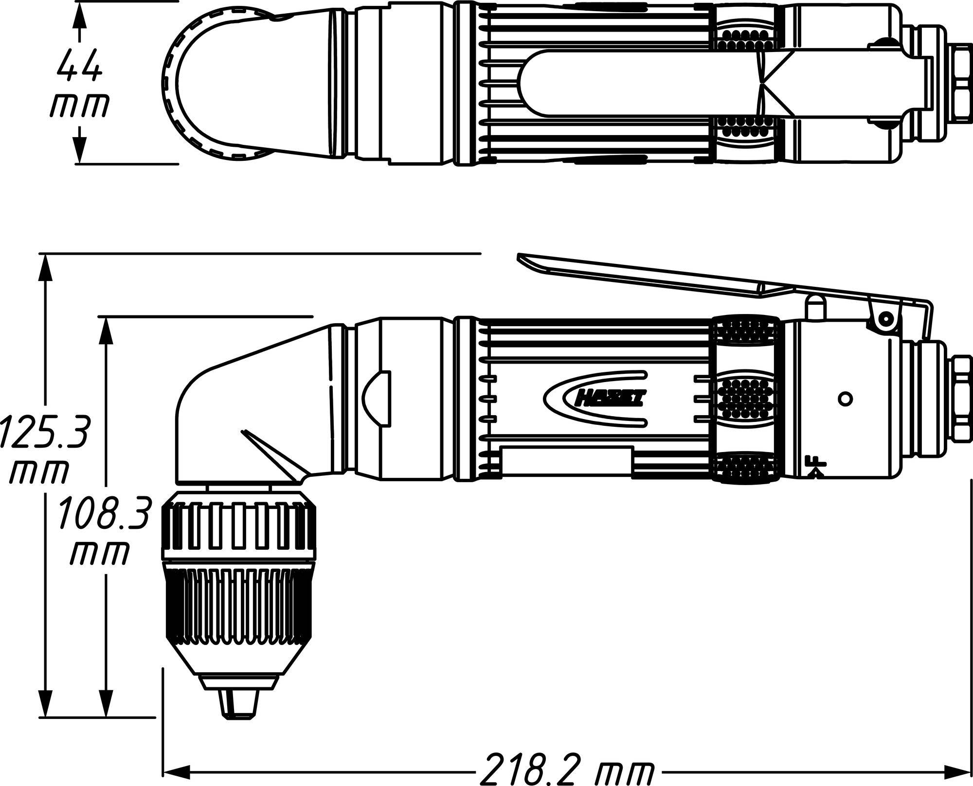 Hazet 9030N-5 Druckluft-Winkelbohrmaschine
