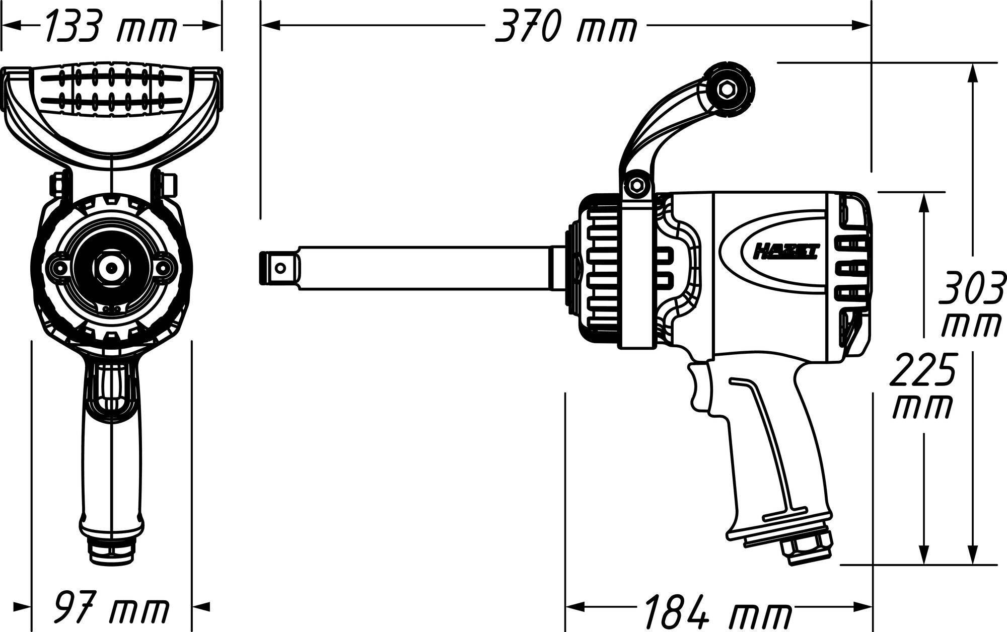 Hazet 9013LGTT 9013LGTT Druckluft-Schlagschrauber Drehmoment (max.): 2020 Nm