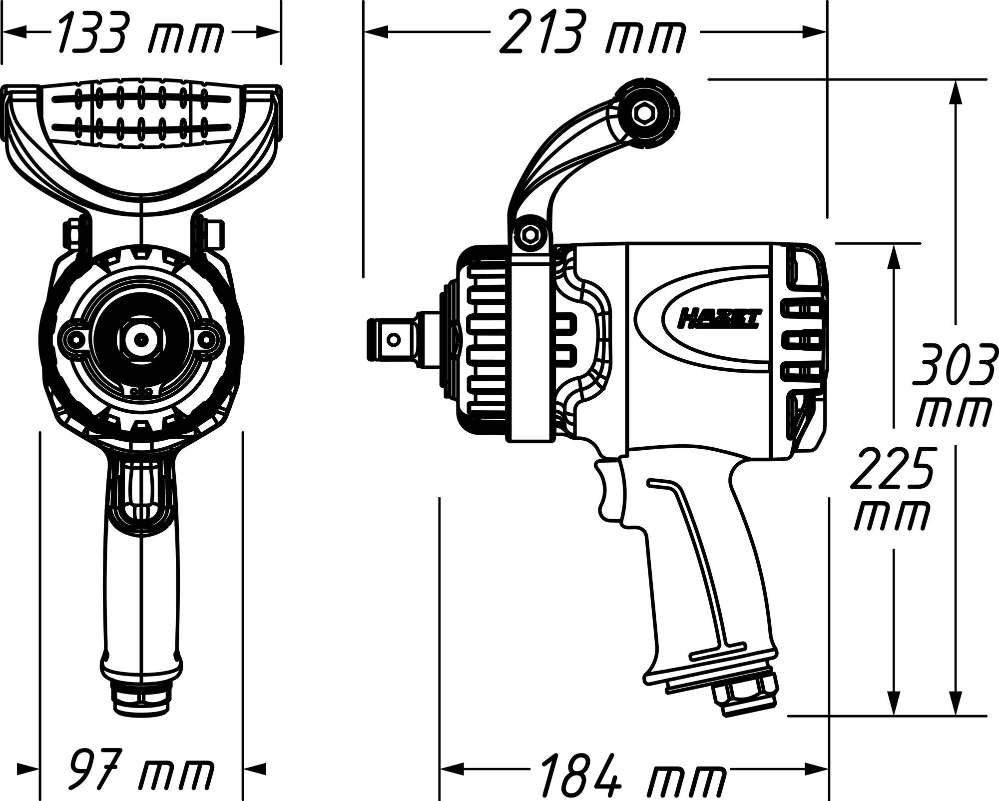 Hazet 9013TT 9013TT Druckluft-Schlagschrauber Drehmoment (max.): 2170 Nm