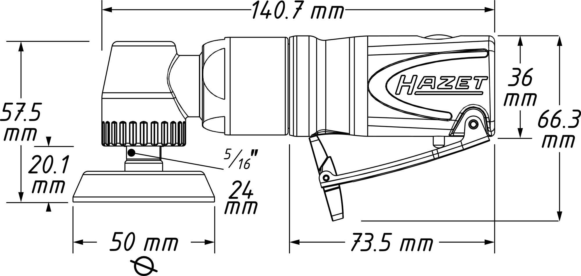 Hazet 9033M-9 Druckluft-Poliermaschine