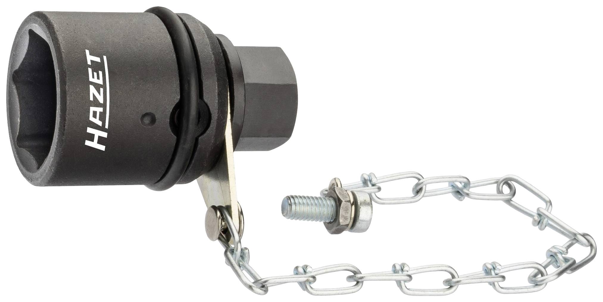 Ölfilterkappen-Werkzeug von Hazet mit Kette und Schraube, verwendet für das Entfernen von Ölfiltern in Fahrzeugen.