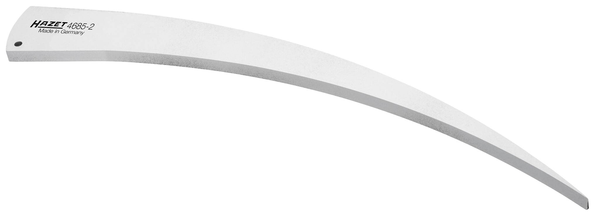 Ein gebogenes Montagehebelwerkzeug aus Metall von HAZET, Modell 4855-2, auf weißem Hintergrund. Geeignet für Werkstattarbeiten.