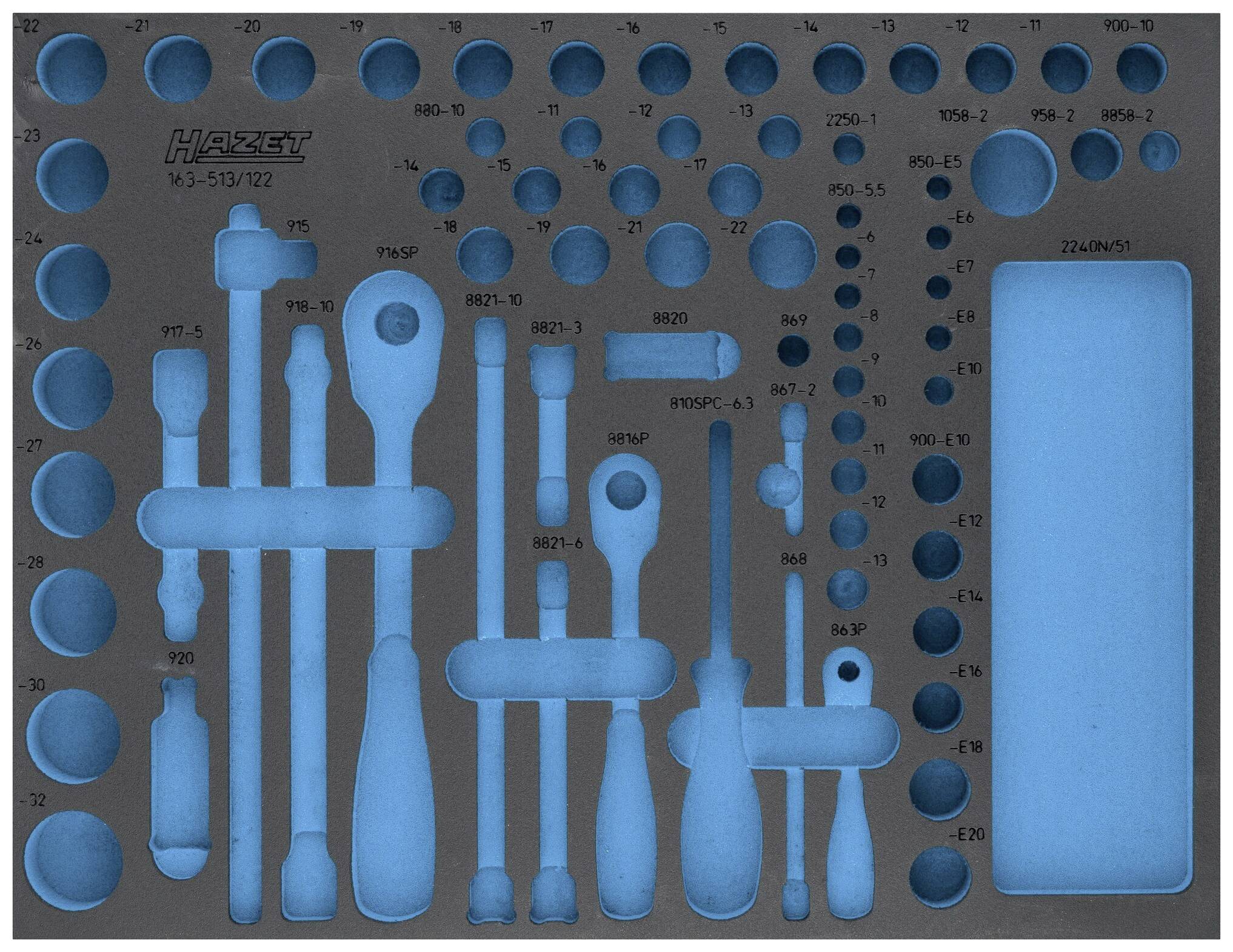 Hazet 163-513L 163-513L Schaumstoffeinlage (L x B) 519mm x 392mm