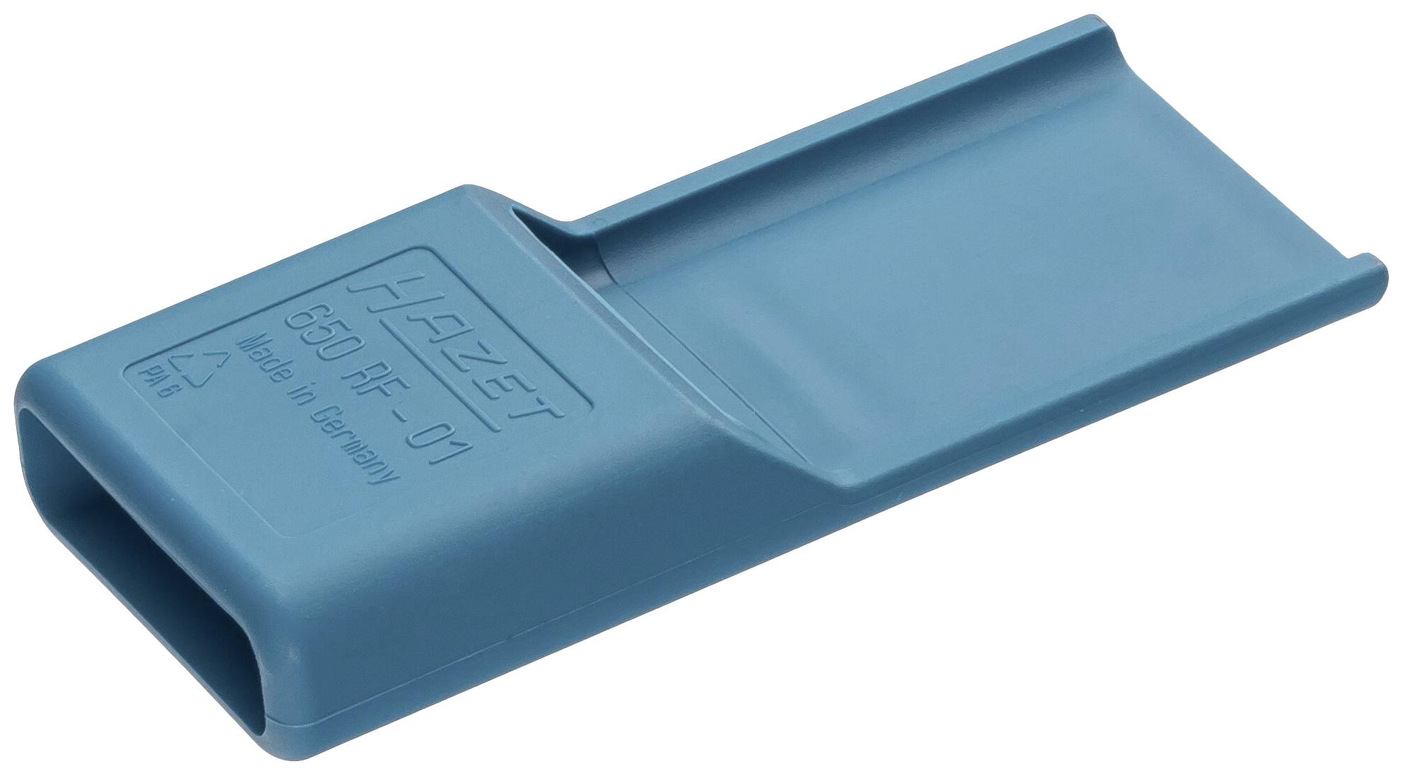 Ein blaues Kunststoffwerkzeug mit der Aufschrift 'HAZET 835/1 AF-01'. Es wird verwendet, um etwas sicher zu entfernen oder abzuziehen.