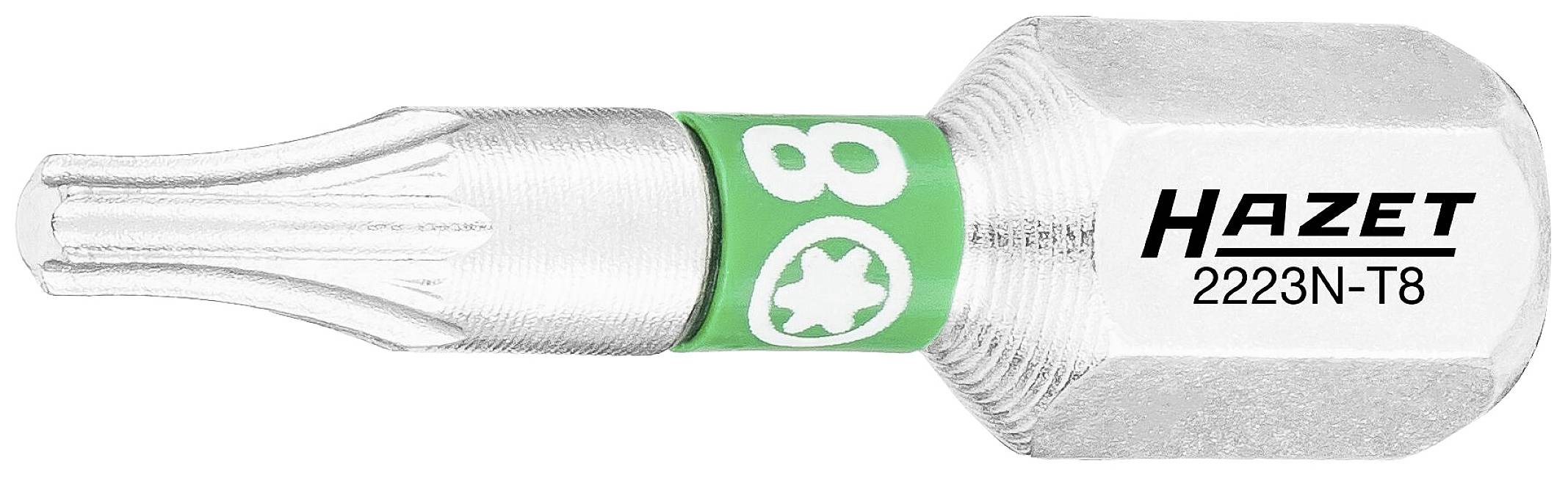 Bit-Einsatz mit grünem Ring, Aufschrift: Hazet 2223N-T8.