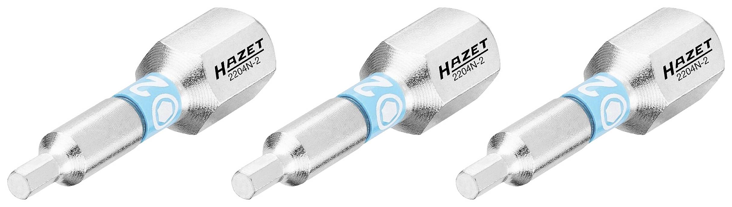 Drei silberne Torx-Bits mit der Aufschrift 'HAZET T20x30'.