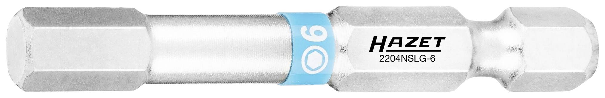 Ein sechseckiger Adapter von Hazet in Silbergrau mit blauer Markierung, auf der '96' steht. Geeignet für Werkzeugeinsatz.