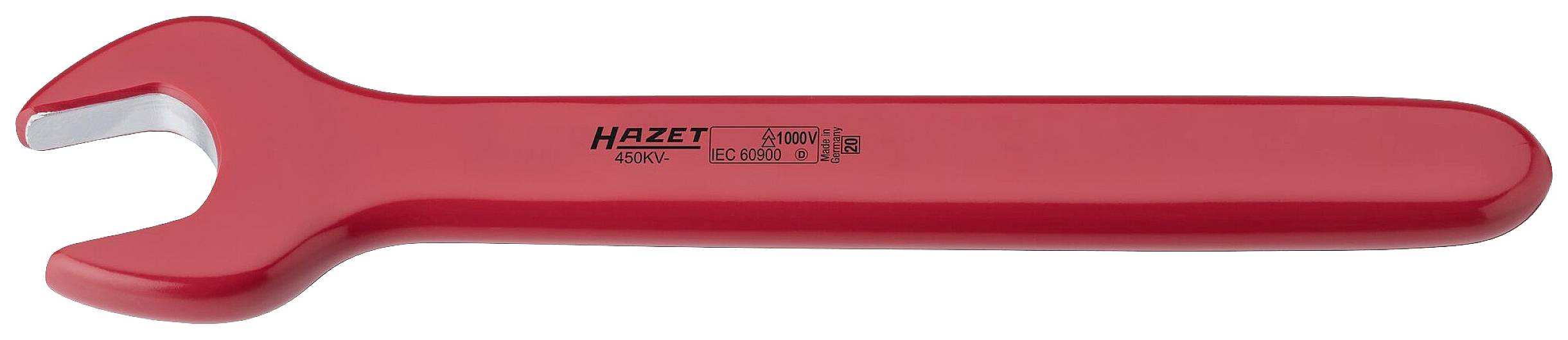 Roter Maulschlüssel mit der Aufschrift 'Hazet 600N-17', Größe 17 mm, zeigt funktionales Design ohne sichtbaren Verschleiß.